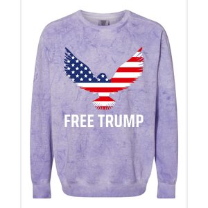 Free Trump Free Donald Trump I Stand With Trump Colorblast Crewneck Sweatshirt