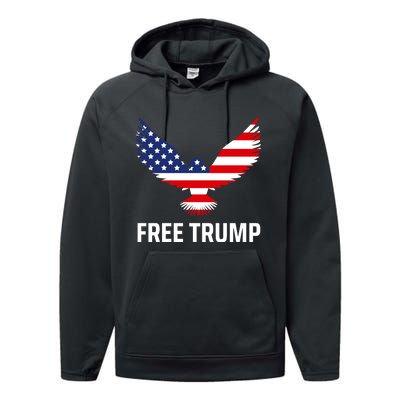 Free Trump Free Donald Trump I Stand With Trump Performance Fleece Hoodie