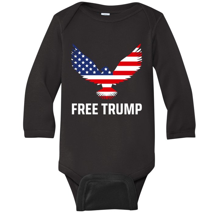 Free Trump Free Donald Trump I Stand With Trump Baby Long Sleeve Bodysuit