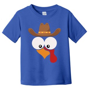 Funny Turkey Face With Cow Hat Thanksgiving Day Matching Great Gift Toddler T-Shirt