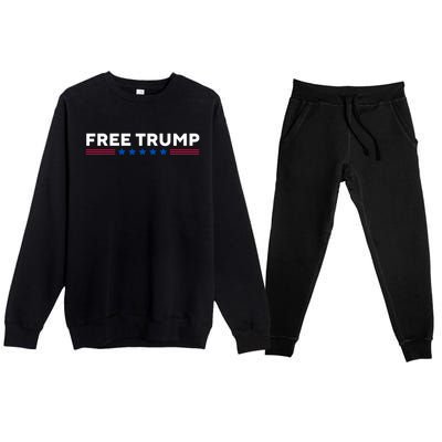 Free Trump Free Donald Trump I Stand With Trump Premium Crewneck Sweatsuit Set