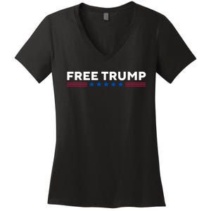 Free Trump Free Donald Trump I Stand With Trump Women's V-Neck T-Shirt