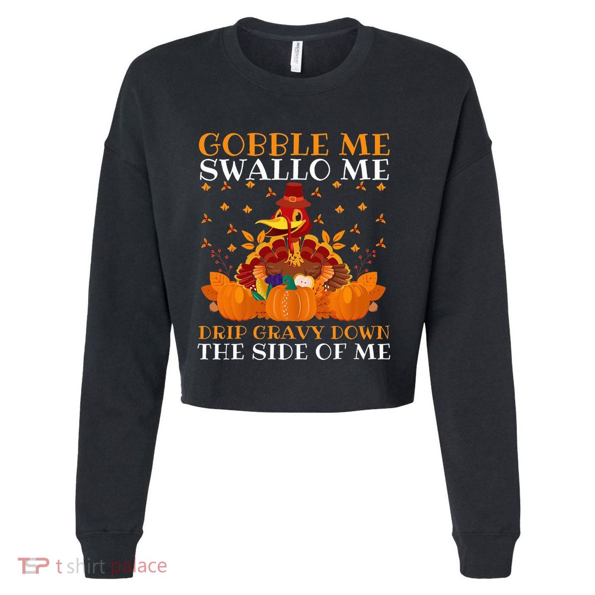 Funny Thanksgiving Foodie Apron Cropped Pullover Crew