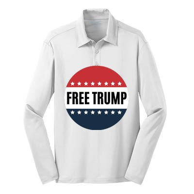 Free Trump Free Donald Trump I Stand With Trump Silk Touch Performance Long Sleeve Polo