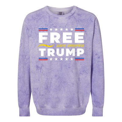 Free Trump, Free Donald Trump 2024 Colorblast Crewneck Sweatshirt