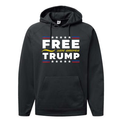 Free Trump, Free Donald Trump 2024 Performance Fleece Hoodie