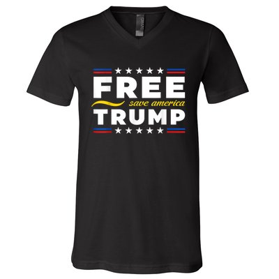 Free Trump, Free Donald Trump 2024 V-Neck T-Shirt