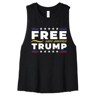 Free Trump, Free Donald Trump 2024 Women's Racerback Cropped Tank