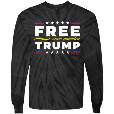 Free Trump, Free Donald Trump 2024 Tie-Dye Long Sleeve Shirt