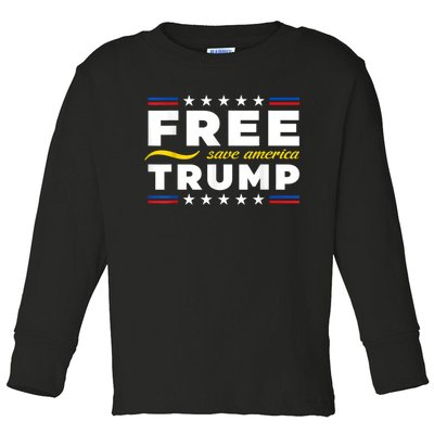 Free Trump, Free Donald Trump 2024 Toddler Long Sleeve Shirt