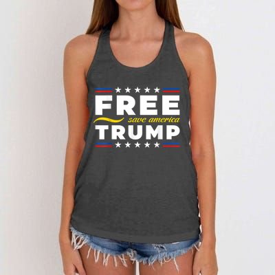 Free Trump, Free Donald Trump 2024 Women's Knotted Racerback Tank