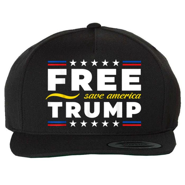 Free Trump, Free Donald Trump 2024 Wool Snapback Cap