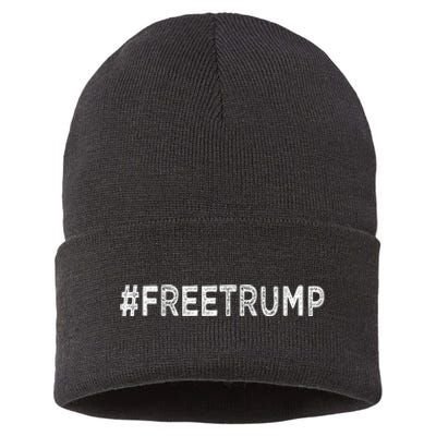 Free Trump, Free Donald Trump 2024 Sustainable Knit Beanie