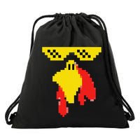 Funny Turkey Face 80s Video Game Thanksgiving Costume Drawstring Bag