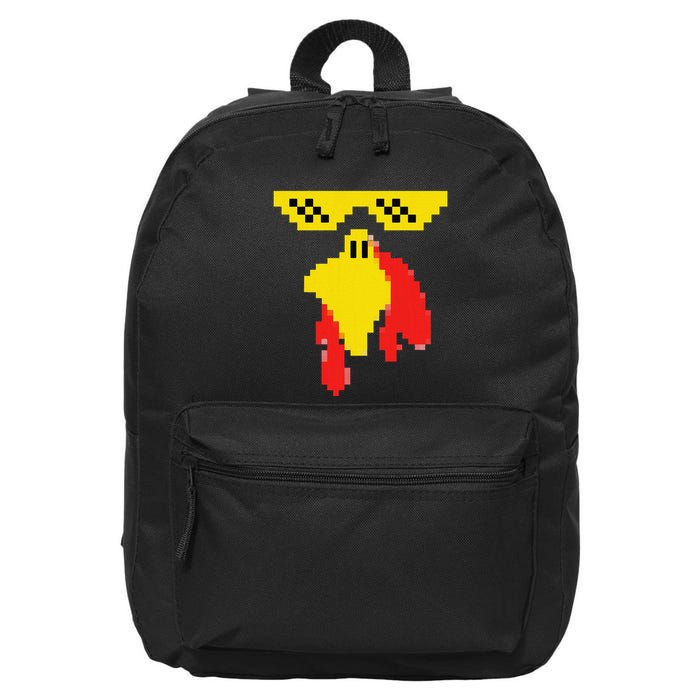 Funny Turkey Face 80s Video Game Thanksgiving Costume 16 in Basic Backpack