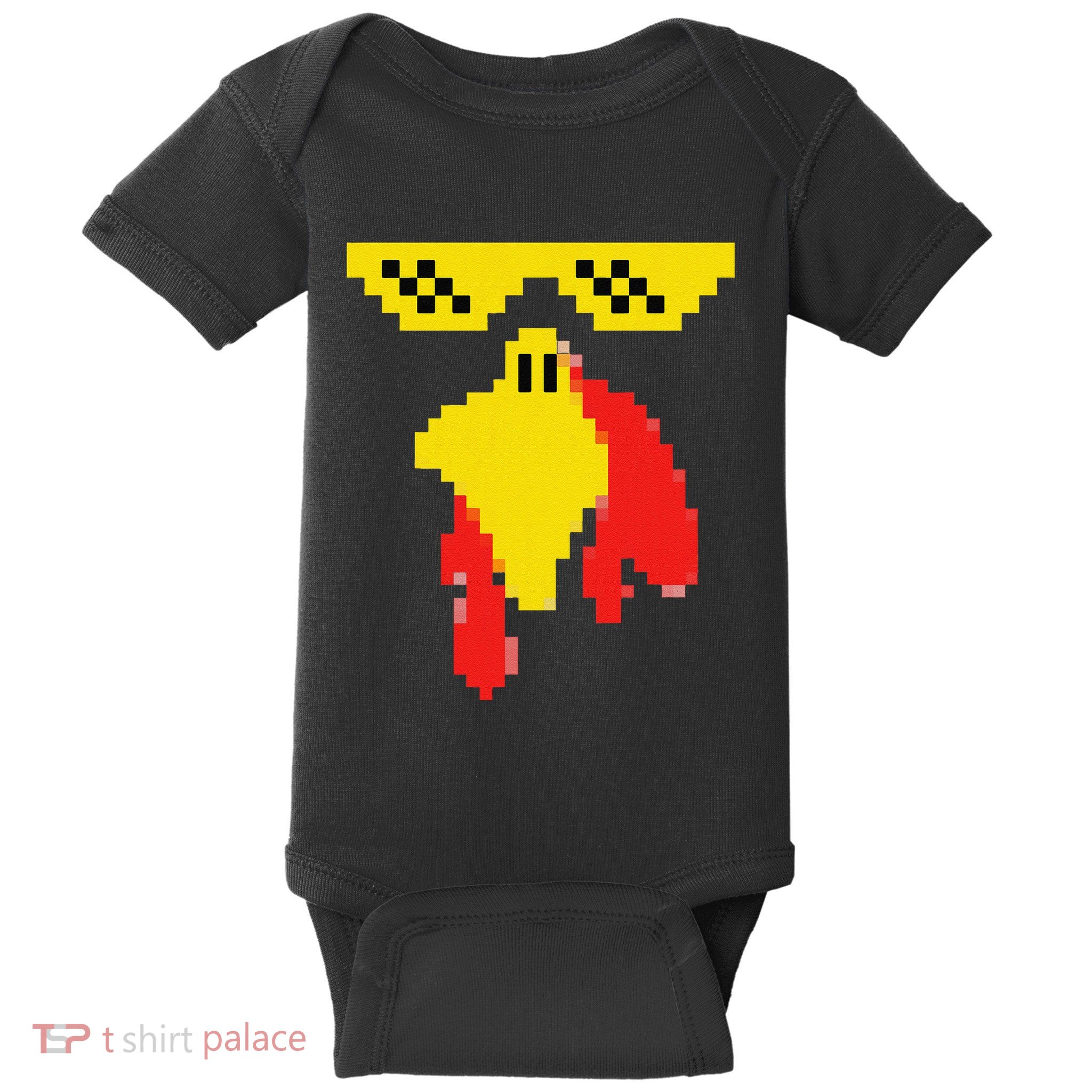 Funny Turkey Face 80s Video Game Thanksgiving Costume Baby Bodysuit