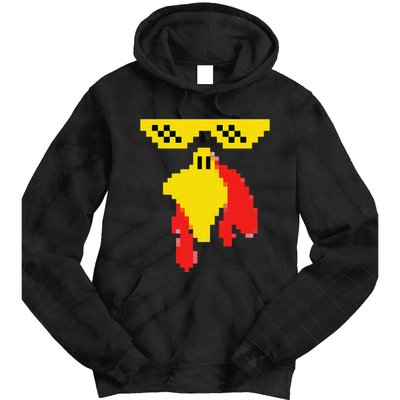 Funny Turkey Face 80s Video Game Thanksgiving Costume Tie Dye Hoodie
