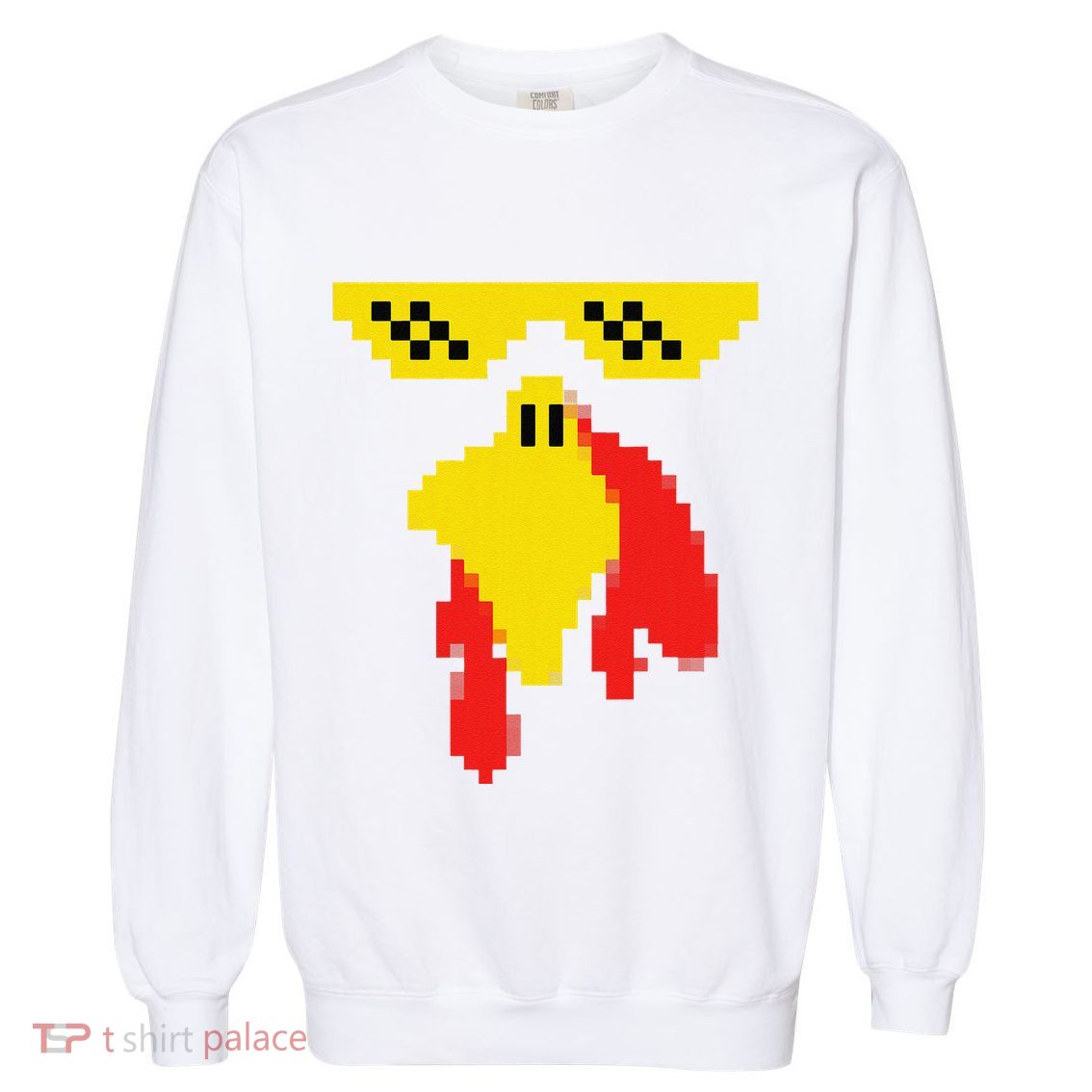 Funny Turkey Face 80s Video Game Thanksgiving Costume Garment-Dyed Sweatshirt