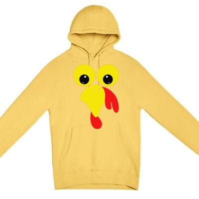 Funny Turkey Face For Thanksgiving Family Costume Premium Pullover Hoodie