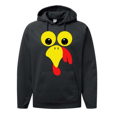 Funny Turkey Face For Thanksgiving Family Costume Performance Fleece Hoodie