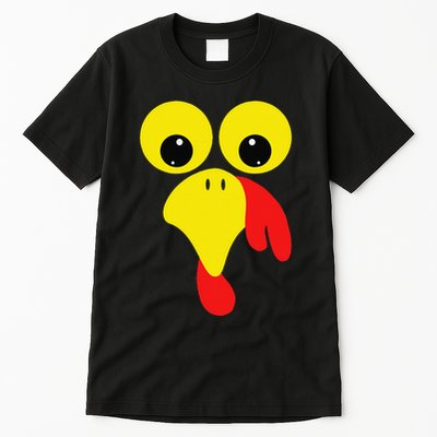 Funny Turkey Face For Thanksgiving Family Costume Tall T-Shirt
