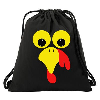 Funny Turkey Face For Thanksgiving Family Costume Drawstring Bag