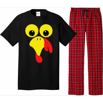 Funny Turkey Face For Thanksgiving Family Costume Pajama Set