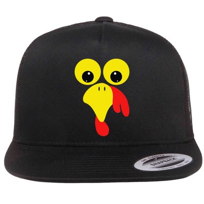 Funny Turkey Face For Thanksgiving Family Costume Flatbill Hat