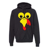 Funny Turkey Face For Thanksgiving Family Costume Premium Hoodie