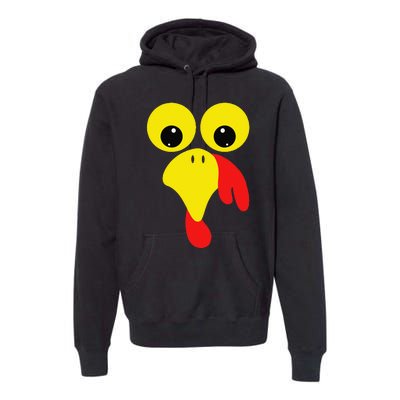 Funny Turkey Face For Thanksgiving Family Costume Premium Hoodie