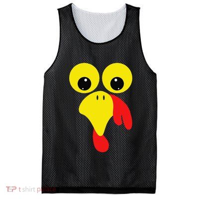 Funny Turkey Face For Thanksgiving Family Costume Mesh Reversible Basketball Jersey Tank