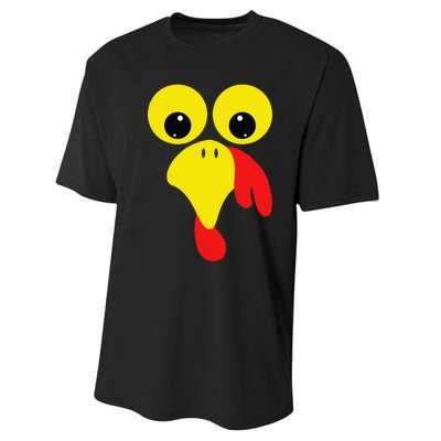 Funny Turkey Face For Thanksgiving Family Costume Performance Sprint T-Shirt