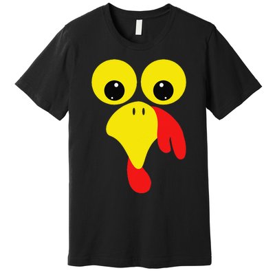 Funny Turkey Face For Thanksgiving Family Costume Premium T-Shirt