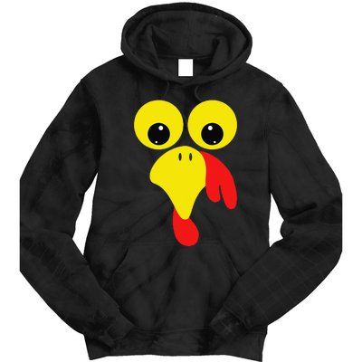 Funny Turkey Face For Thanksgiving Family Costume Tie Dye Hoodie