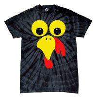 Funny Turkey Face For Thanksgiving Family Costume Tie-Dye T-Shirt