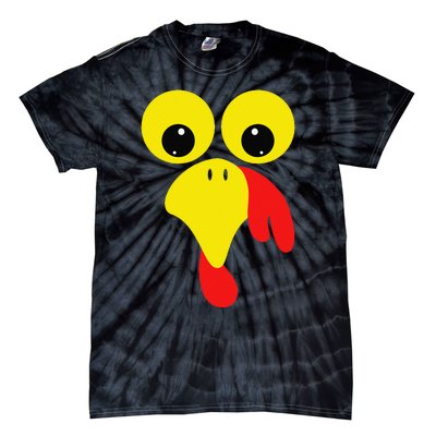 Funny Turkey Face For Thanksgiving Family Costume Tie-Dye T-Shirt