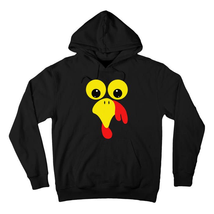 Funny Turkey Face For Thanksgiving Family Costume Tall Hoodie