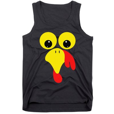 Funny Turkey Face For Thanksgiving Family Costume Tank Top