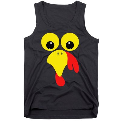 Funny Turkey Face For Thanksgiving Family Costume Tank Top