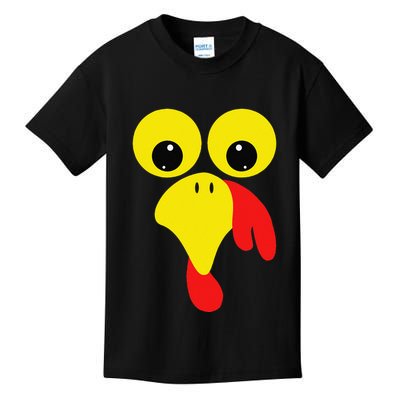 Funny Turkey Face For Thanksgiving Family Costume Kids T-Shirt