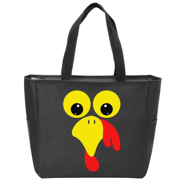 Funny Turkey Face For Thanksgiving Family Costume Zip Tote Bag