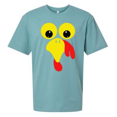 Funny Turkey Face For Thanksgiving Family Costume Sueded Cloud Jersey T-Shirt