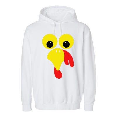 Funny Turkey Face For Thanksgiving Family Costume Garment-Dyed Fleece Hoodie