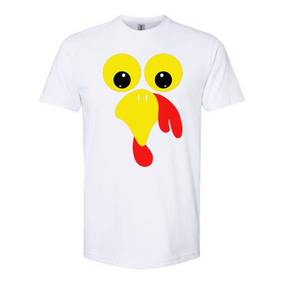 Funny Turkey Face For Thanksgiving Family Costume Softstyle® CVC T-Shirt