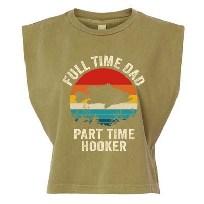 Full Time Fishing Dad Gift Garment-Dyed Women's Muscle Tee