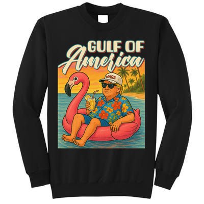 Funny Trump Flamingo Float Gulf Of US America Beach Lover Sweatshirt