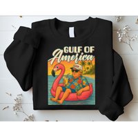 Funny Trump Flamingo Float Gulf Of US America Beach Lover Sweatshirt