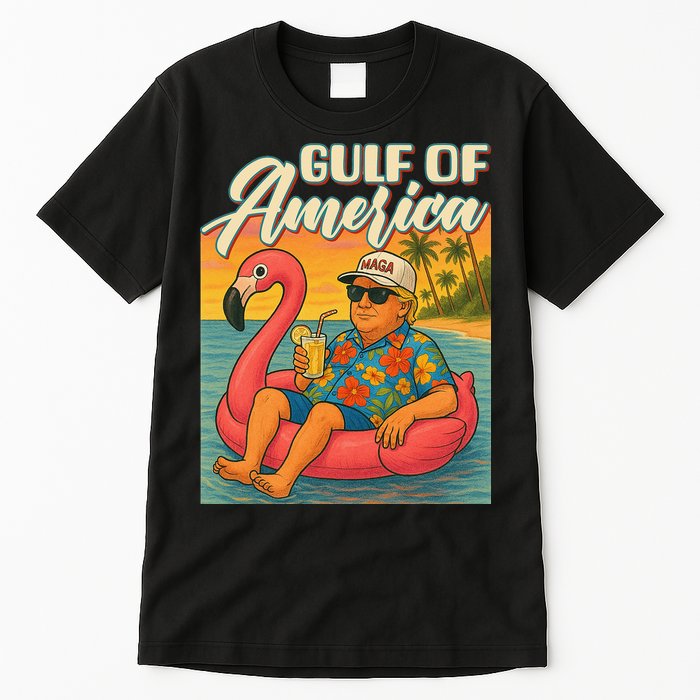 Funny Trump Flamingo Float Gulf Of US America Beach Lover Tall T-Shirt