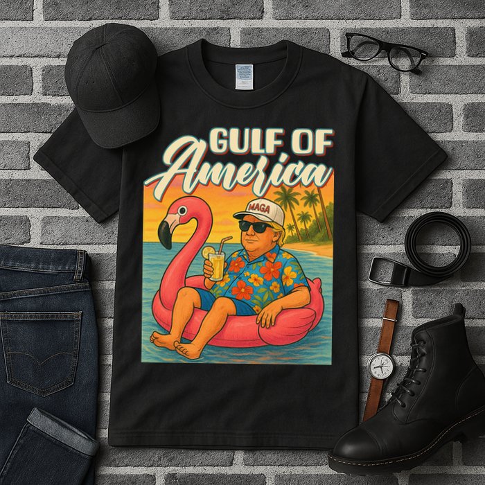 Funny Trump Flamingo Float Gulf Of US America Beach Lover Tall T-Shirt