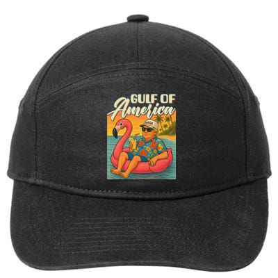 Funny Trump Flamingo Float Gulf Of US America Beach Lover 7-Panel Snapback Hat